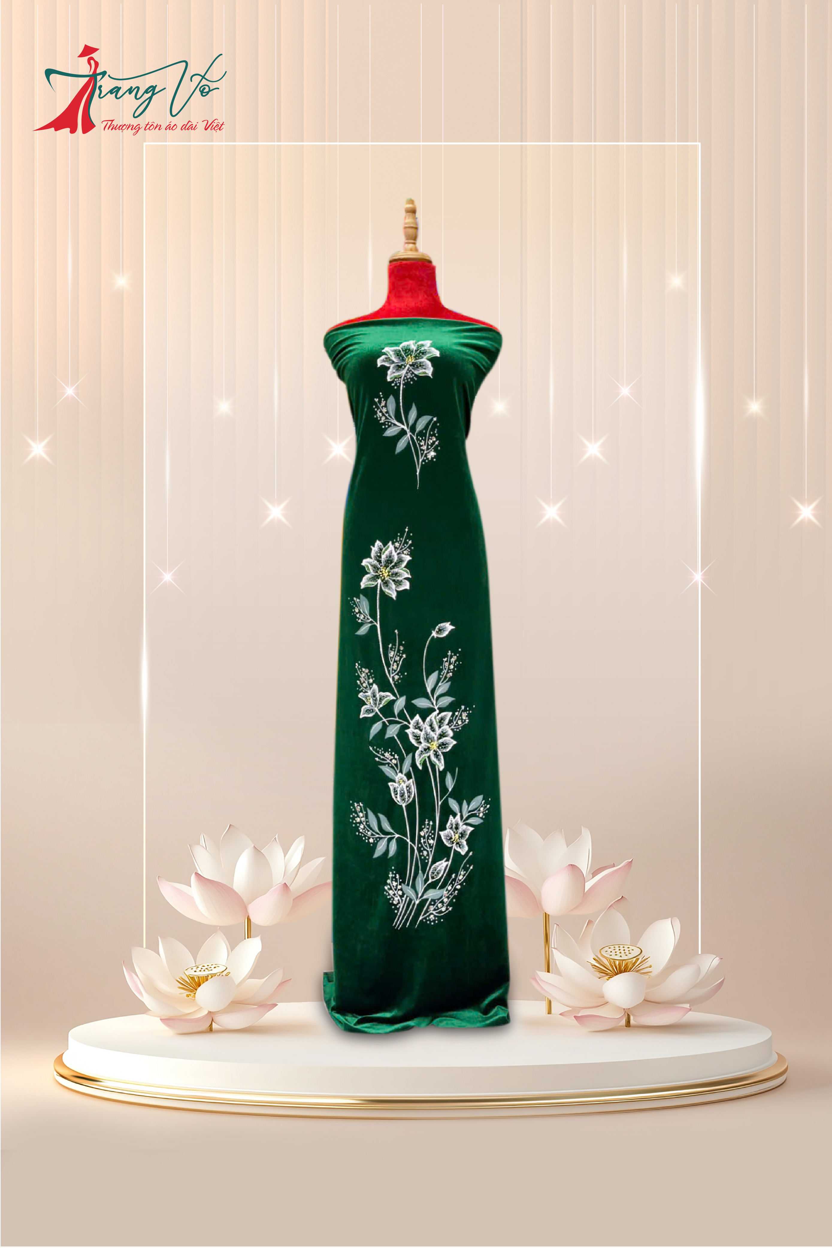 NHUNG THUN VẼ HOA TINH TẾ KẾT PHA LÊ XANH LÁ #29102410
